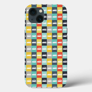 Modern Vintage Checkerboard Mini Cooper iPhone 13 Case