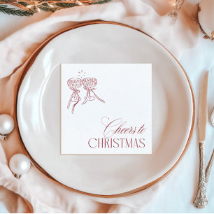 Modern Vintage "Cheers to Christmas" Holiday Party Napkins