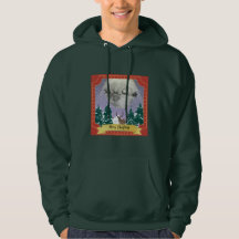 Modern Vintage Christmas Night with Santa Reindeer