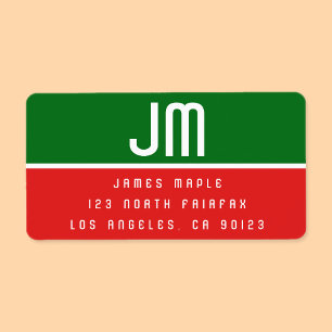 Modern Vintage Christmas Return Address Label