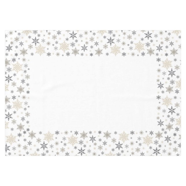 Modern vintage Christmas snowflake tablecloth (Front (Horizontal))