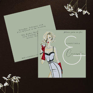 Modern Vintage Cocktails and Conversation Party Invitation