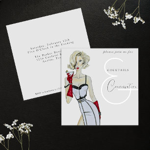 Modern Vintage Cocktails and Conversation Party Invitation