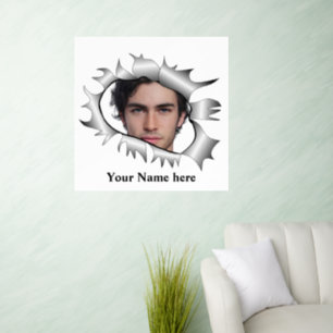 Modern Vintage Custom photo in a hole Wall Decal
