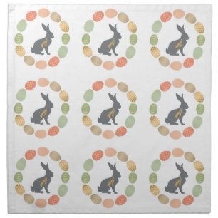 Modern vintage Easter bunny and eggs Cloth Napkin