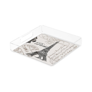 modern vintage Eiffel Tower Acrylic Tray