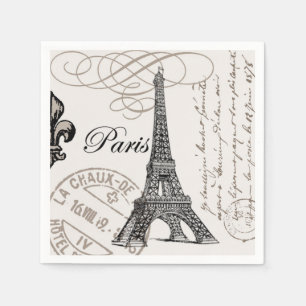 modern vintage Eiffel Tower Napkins
