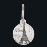 modern vintage Eiffel Tower Pet ID Tag<br><div class="desc">modern vintage Eiffel Tower</div>