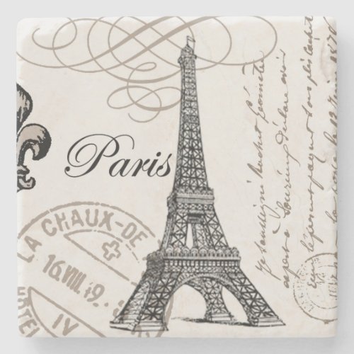 modern vintage Eiffel Tower Stone Coaster