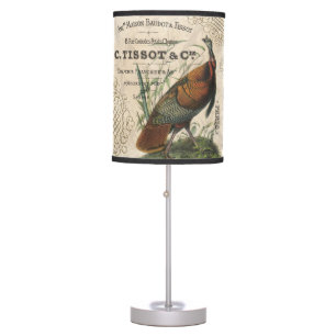 modern vintage fall wild turkey table lamp