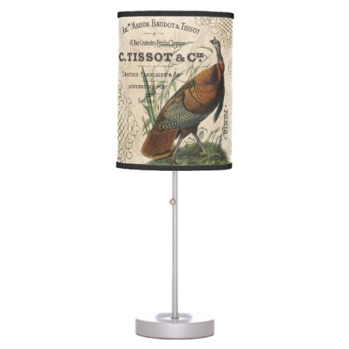 modern vintage fall wild turkey table lamp