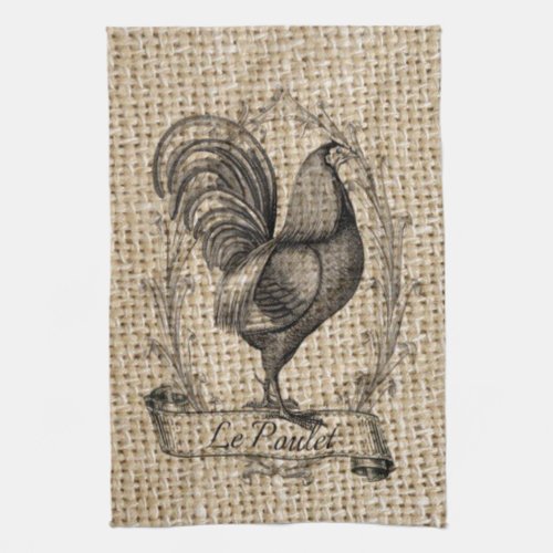 Modern vintage Farm Chicken french country rooster Kitchen Towel