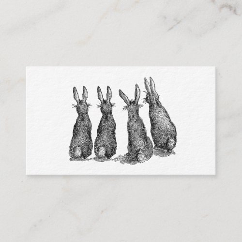 Modern vintage farmhouse Easter rabbits Business Card