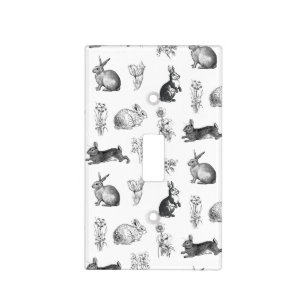 Modern vintage farmhouse Easter rabbits Light Switch Cover