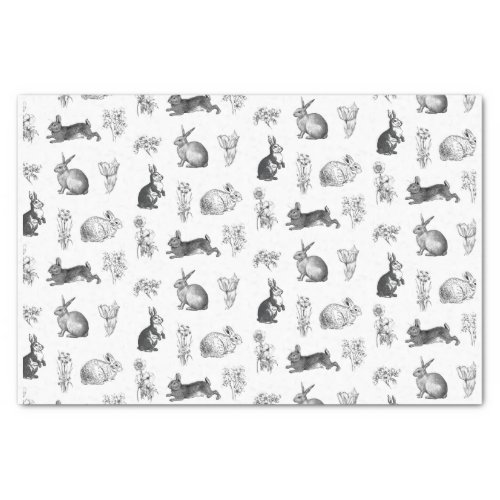 Modern vintage farmhouse Easter rabbits Tissue Paper