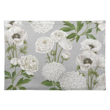 Modern Vintage Farmhouse White Flower Garden Cloth Placemat by GIFTSBYHEATHERMYERS at Zazzle