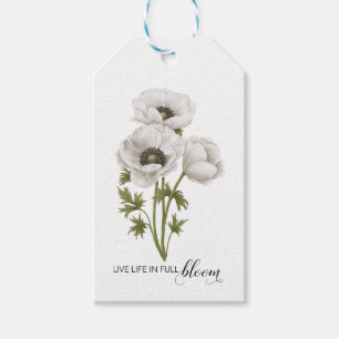 Modern Vintage Farmhouse white flower garden Gift Tags
