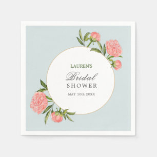 Modern vintage floral Bridal shower cocktail Napkins