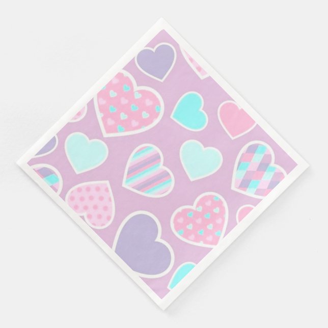 Modern Vintage Floral Paper Dinner Napkins (Corner)