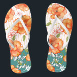 Modern Vintage Floral Roses Orange | Wedding Favor Flip Flops<br><div class="desc">Delightful Orange Roses accompanied by Pink and White Flowers on a Golden Wire Trellis.</div>
