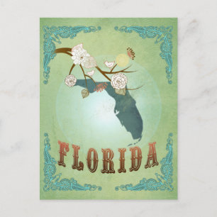 Modern Vintage Florida State Map – Sage Green Postcard