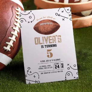 Modern Vintage Football Sports Tactics Birthday Invitation