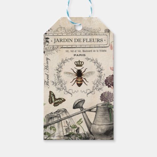 Modern Vintage French Bee garden Gift Tags
