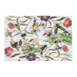 Modern Vintage French Bees & Flowers Placemat