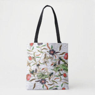 Modern Vintage French Bees & Flowers Tote Bag