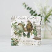 Modern Vintage French birds and birdcage (Standing Front)