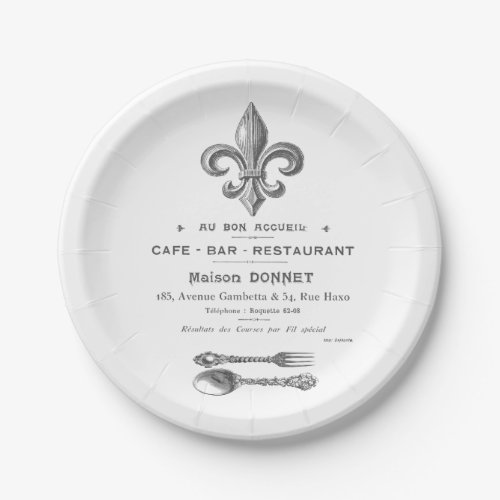 MODERN VINTAGE FRENCH BISTRO PAPER PLATES