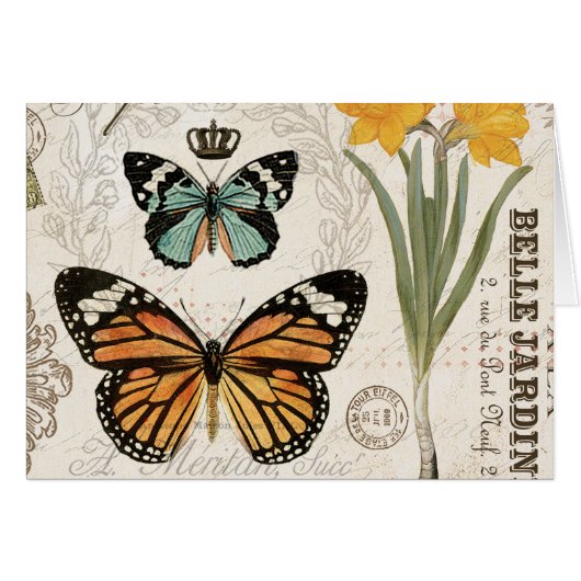 Modern vintage french butterflies (Front Horizontal)