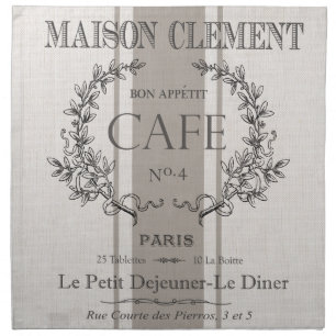 modern vintage french cafe cloth napkin