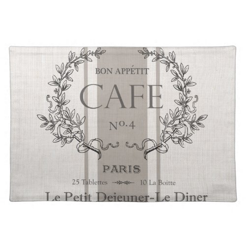 modern vintage french cafe placemat