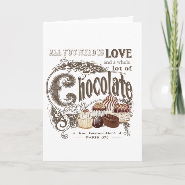 modern vintage french chocolates card (Front)