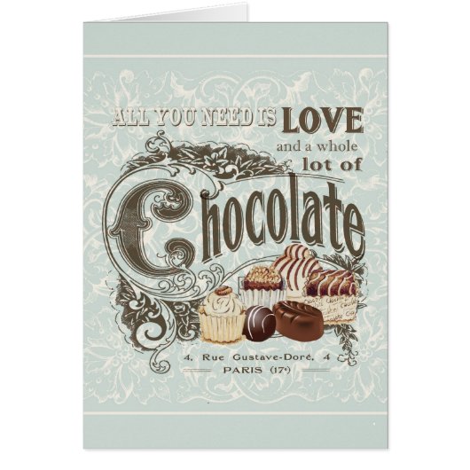 modern vintage french chocolates cards (Front)