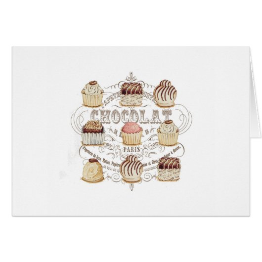 modern vintage french chocolates cards (Front Horizontal)