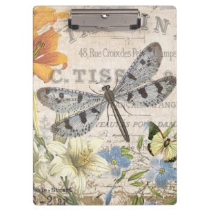 modern vintage french dragonfly clipboard