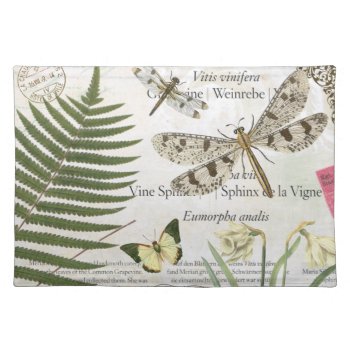 Modern Vintage French Dragonfly Placemat by GIFTSBYHEATHERMYERS at Zazzle