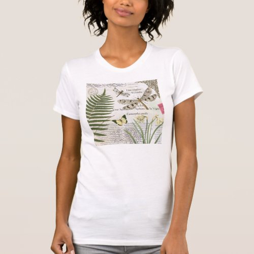 modern vintage french dragonfly T_Shirt
