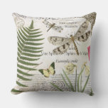 Modern Vintage French Dragonfly Throw Pillow at Zazzle