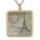 modern vintage french Eiffel Tower charm necklace