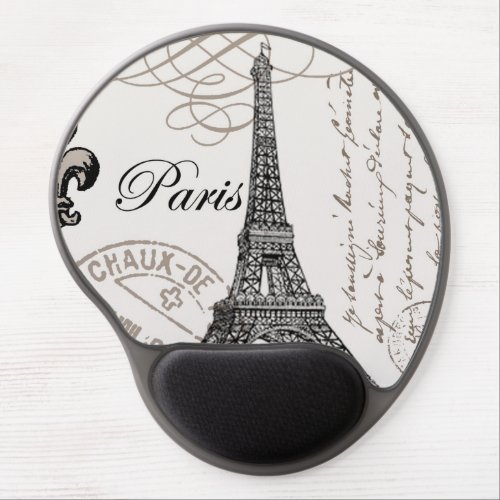 modern vintage french Eiffel Tower Gel Mouse Pad