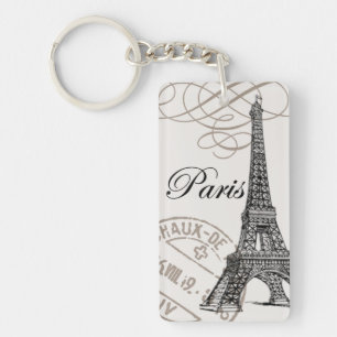 modern vintage french Eiffel Tower Keychain