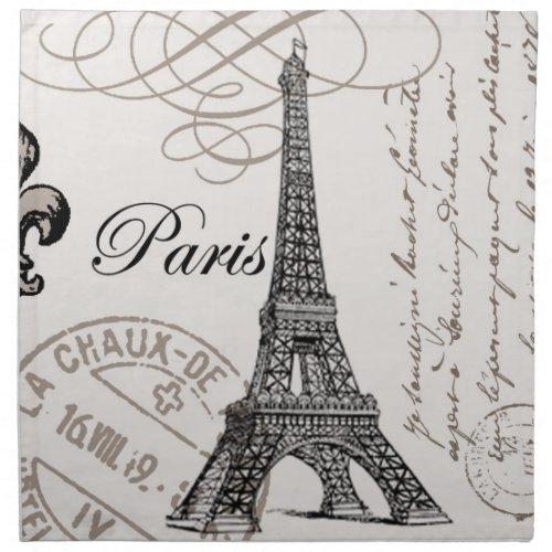 modern vintage french Eiffel Tower Napkin