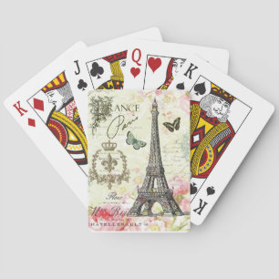 modern vintage french eiffel tower poker cards