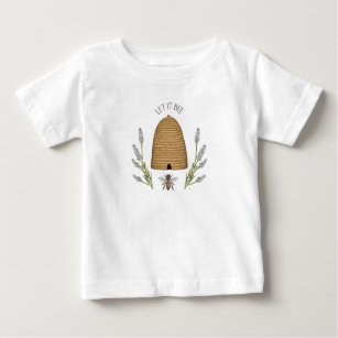 Modern Vintage French Farmhouse Bee Baby T-Shirt