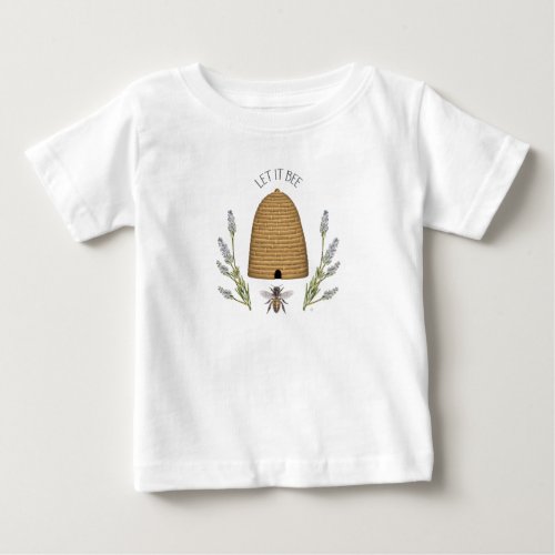 Modern Vintage French Farmhouse Bee Baby T_Shirt