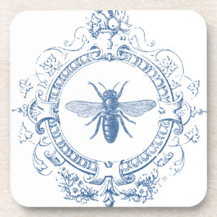 Modern Vintage French farmhouse bee Beverage Coaster