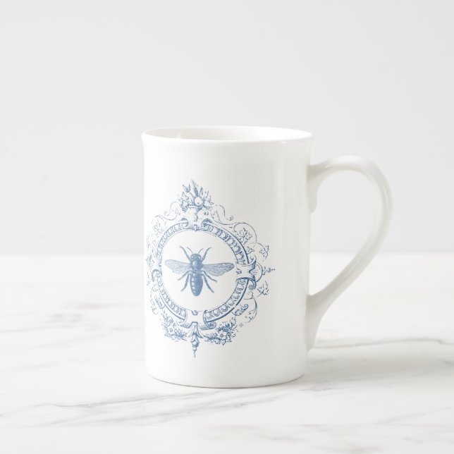 Modern Vintage French farmhouse bee Bone China Mug (Right)
